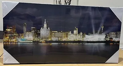£13.99 • Buy Liverpool Water Front Night Canvas Picture Wall Art Liverpool Docks UK England