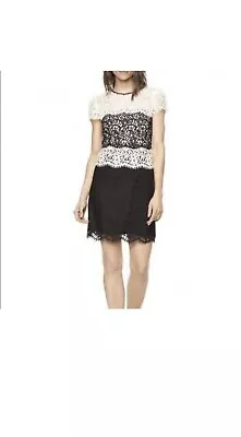 Milly Gabbriella Black White Lace Cocktail Dress Size 8 New • $55