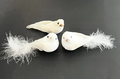 $3.95 • Buy 3” WHITE Mushroom Craft Birds Foam/Real Feathers Lot Of 3