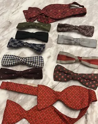 Lot Of Vintage Men’s Bow Ties Multicolor Multiple Sizes 11 Pc • $19.99