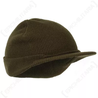 Reproduction WW2 US Military Olive Drab Woollen Knit Jeep Cap • $14.46