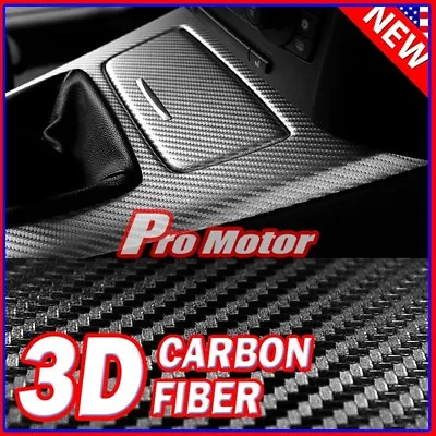 2x 22  X 5' 3D Black Carbon Fiber Premium Sticker Vinyl Wrap Bubble Free Release • $22.80