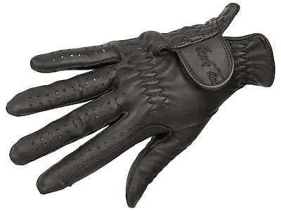 Mark Todd Adults Leather Ventilated Riding Show Gloves Black/Dark Brown XS-XL • £26.50