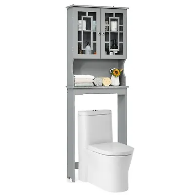 Over-The-Toilet Storage Cabinet 3-Tier Washing Machine Rack W/ Adjustable Shelf • £49.95