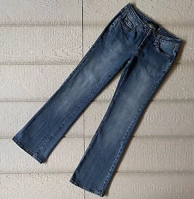 Vertigo Paris Denim Bootcut Jeans Beaded Medium Wash Blue Size 28 • $9.99