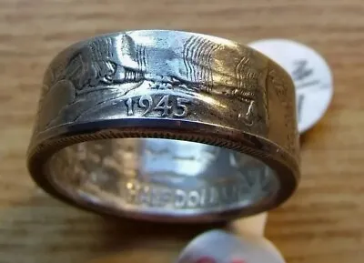 USA SILVER WALKING LIBERTY 1935-1945 COIN RING Size 10 Or Sized To Fit. • $59.45