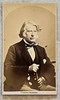 CDV Portrait Photo Massachusetts Senator Charles Sumner Abolitionist Civil War • $67.60