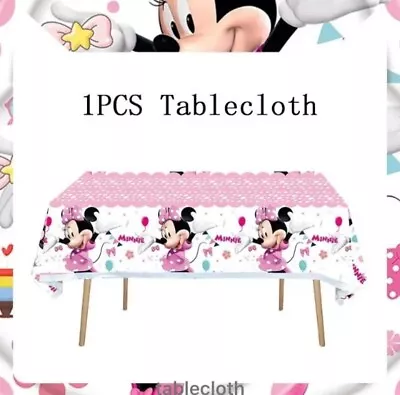 MINNIE MOUSE Birthday Party Disposable PlasticTablecloth Kids Party Supplies • £5.99