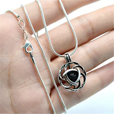 Celtic Knot Locket Pendant Fragrant Diffuser Aromatherapy Necklace 18  Chain • $4.70