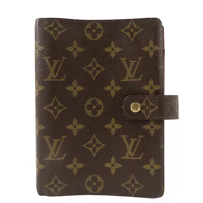 Authentic Louis Vuitton Monogram Agenda MM Planner Cover Brown R20004 Used F/S • £192.89