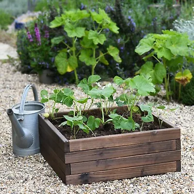 Wooden Raised Garden Planter Treated Fir Wood Flower Herb Vegetable Bed 3 Sizes • £119.99