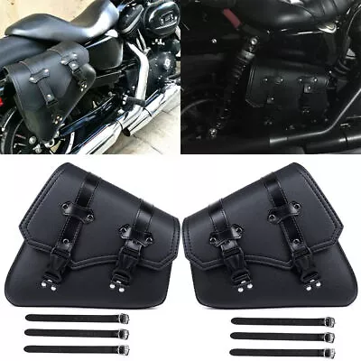 Waterproof Motorcycle Side Saddle Bags For Harley Sportster XL883 1200 Black AU • $52.60