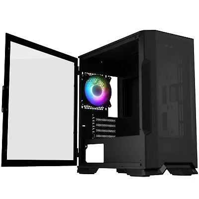 Vetroo M03 Micro ATX Black Gaming PC Case Compact Computer Case Tempered Glass • $64.99