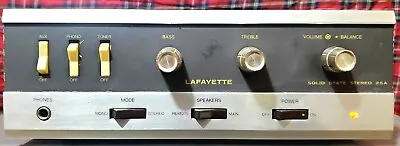 Rare Vintage Lafayette Solid State Stereo 25A Integrated Amplifier Mono 3 Aux. • $125