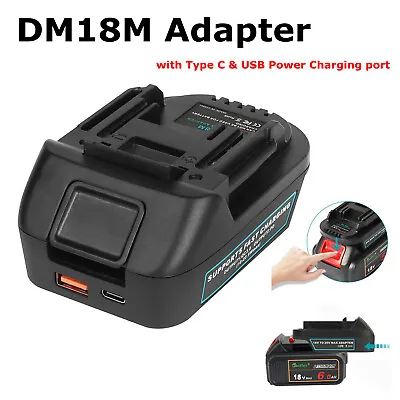 Battery Adapter DM18M Converter For Milwaukee Dewalt 18V To Makita BL1830 BL1860 • £56.69