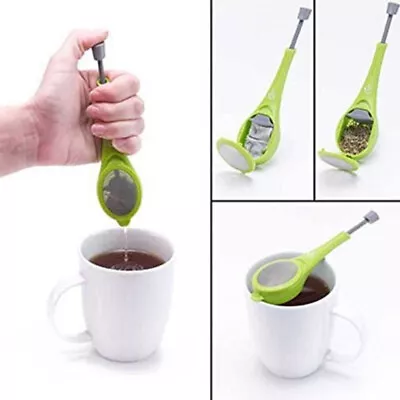 US 2-4 Pack Long-Handled Tea Filters Plastic Infuser Built-in Plunger Strainer • $8.29