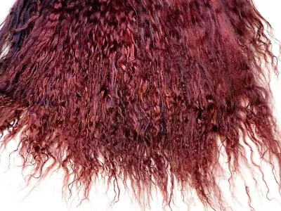 OOAK Tibetan Lamb Mohair For Doll Hair Wigs Or Reroot 5 X 7  Burgundy Wine • $17.89