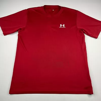 Under Armour T Shirt Mens XL Red Tee Active Loose Fit Heatgear- Snags Flaw • $5.99