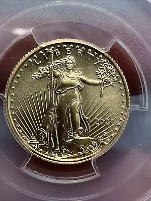 2021 Gold Eagle Type 2 $10 1/4ozt MS 70 PCGS • $562.66