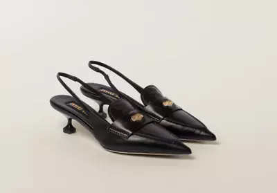 Miu Miu Black Leather Penny Loafers CURRENT SEASON 38.5 • £210