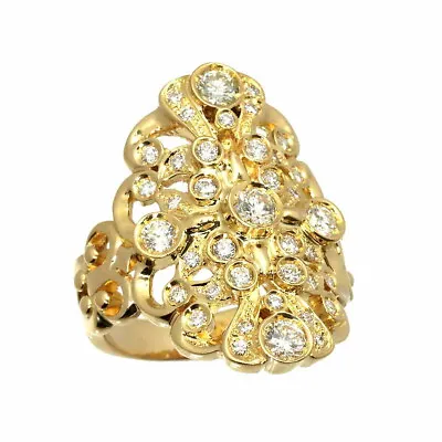 Diamond 1.00ct Ring 18K YG Yellow Gold 750 Size7.5(US) 90196107 • £1099.56
