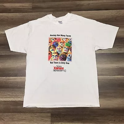 $999.95 • Buy Vintage Xanax Anxiety Has Many Faces Promo T-Shirt Hanes Beefy T Rare XL