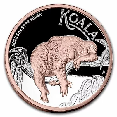 $666.66 • Buy 2022-P Australia 5 Oz Silver Gilded Koala Proof (High Relief) - SKU#255320