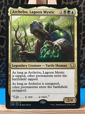 MTG - Archelos Lagoon Mystic. Commander Legends. Rare Turtle Shaman Creature. • £2.15