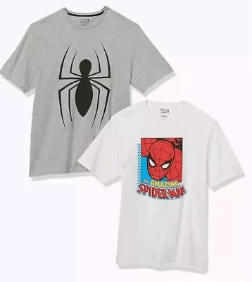 Marvel 2 Pack Big And Tall Spiderman Crew Neck T Shirts Size 4XL • £8.99