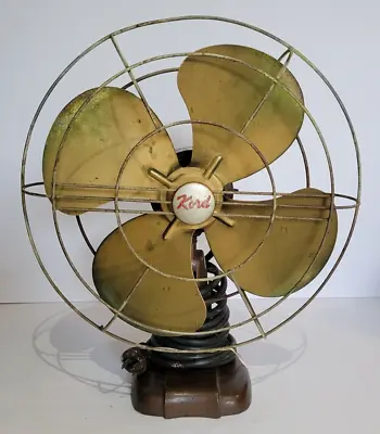 VTG Art Deco KORD Fan D-12X Electrical 4 Blade Desktop Table NY USA 16   H READ • $99.99