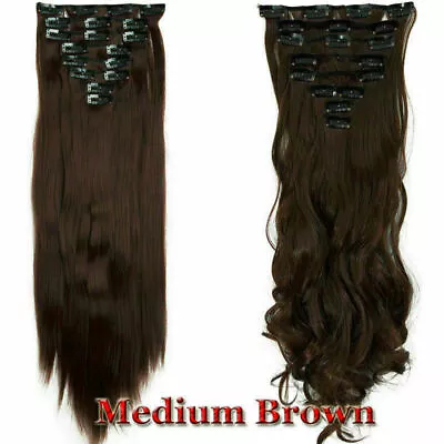 8 Pieces Clip In Hair Extensions Full Head Natural As Human Long Thick Lelinta • $10.95