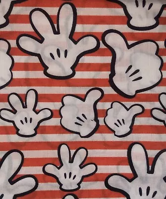 Disney Mickey Mouse Hand Print COTTON FABRIC 1/2 YARD NEW • $9.99