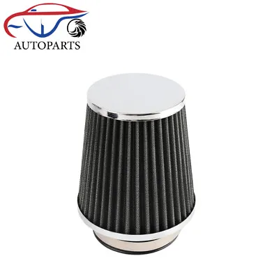 3  76mm High Flow Inlet Cold Air Intake Cone Replacement Dry Air Filter Carbon • $12.99