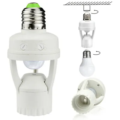 £5.88 • Buy E27 PIR Infrared Motion Sensor LED Light Dimmable Lamp Holder Socket Bulb