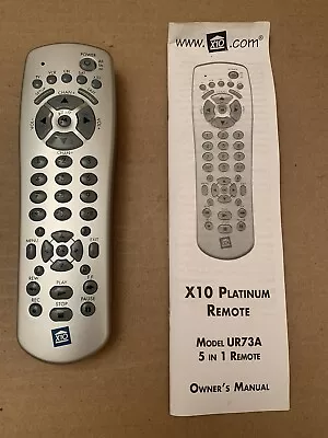 X10 Platinum Remote Control UR73A 5-in-1 With Owners Manual • $2.95