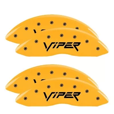 MGP Caliper Covers Set Of 4 Yellow Finish Black Viper (Gen 2) • $289