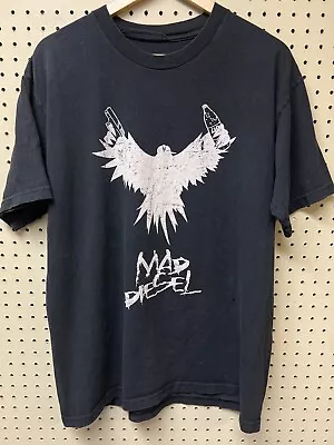 Mad Diesel Band T-shirt Black Short Sleeve Thrashcore *Distressed • $17.99