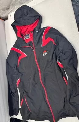 Pizza Hut Jacket Men's Large Black Coat Logo Delivery Driver Employee With Hood • $24.99