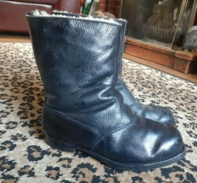 £50 • Buy VTG 1950s 60s MOTORCYCLE BOOTS HAWKINS FLYING BLACK LEATHER MENS UK 7.5 SML VGC