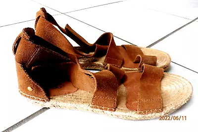 NEW UGG Sandals Brown Suede Hook Loop Strap Mila Gladiator Espadrille Women Sz 6 • $39