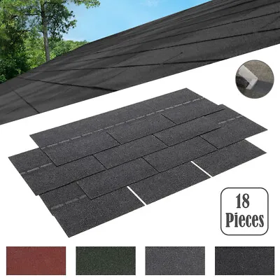 £39.95 • Buy 18Pcs 3-Tab Asphalt Shingles Tiles Oofing Sheets Shed Architectural Roof Panel