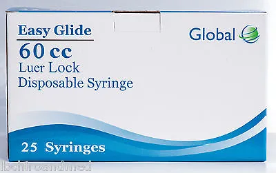 (25) - Easy Glide 60cc /60ML LUER LOCK Disposable Syringes - NO NEEDLE -Sterile • $24.99