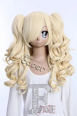 W-15 Lolita Colourful Curls Twin-Tail 65cm Long Cosplay Wig Pastel Goth • £40.87