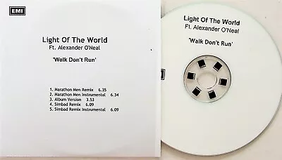 Light Of The World Ft. Alexander O'Neal – Walk Don't Run CD PROMO SINGLE Remixes • £4.99