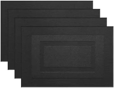 $14.34 • Buy Placemats Washable Vinyl Woven Table Mats Elegant Placemats For Dining Set Of 4