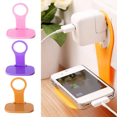 Folding Mobile Phone Wall Charger Adapter Charging Holder Hanging Stand Bracket • $3.99