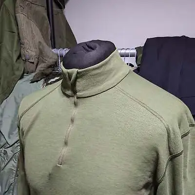 Dutch Army Thermal Polyester Green Undershirt Long Sleeve Norgi Norwegian Shirt • £7.49