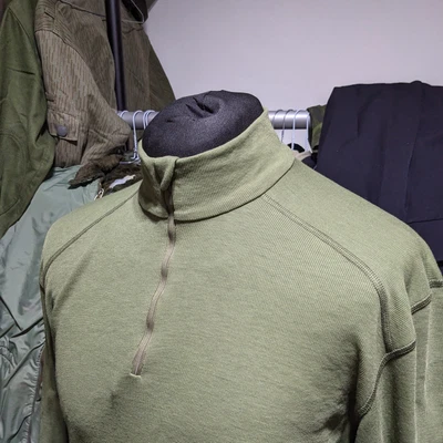 Dutch Army Thermal Polyester Green Undershirt Long Sleeve Norgi Norwegian Shirt • £7.49