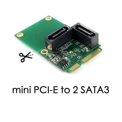 SATA 6G 2-Port Mini PCI Express Controller Card PCI-E To SATA3.0 + 2xSATA3 Cable • $14