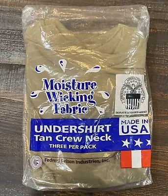 Us Military Army 3-pack Crew Neck Tan T-shirt Moisture Wicking Undershirt Medium • $28